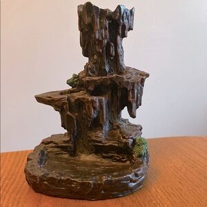 Rustic Brown Mountain Waterfall Backflow Insense Burner